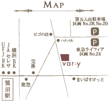 宮前区の美容室var-y,ヴェアリ,サロン地図
